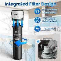 1 x RAW Customer Returns Vortopt under-sink water filter system with dedicated tap, NSF ANSI 42 certified, 70,000 liter water filter drinking water, reduce 99.99 lead, chlorine, bad taste, Q6-C2 - RRP €49.99