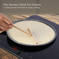 1 x RAW Customer Returns ROSSETTO Crepe Pan Induction 30cm Inside 28 cm Pancake Pan with PFAS free Ceramic Coating Pancake Pan Cast Aluminium Frying Pan, for all Stove Types, Sanstone - RRP €35.9