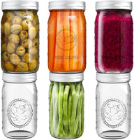 1 x RAW Customer Returns Tebery 6 Pack 32oz Mason Jars with Lids, Square Storage Jars, Mason Jars, Fermentation Jars for Home Kitchen DIY Preserving and Pickling, 960ML - RRP €27.17