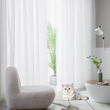 1 x RAW Customer Returns CUCRAF Sheer Voile Transparent Curtains in Linen Look with Eyelets Curtain made of Voile Polyester Eyelet Curtain Living Room Window Curtain for Bedroom Set of 2 140 X 245 cm W x H , Off White, Grommet Top - RRP €23.99