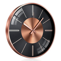 1 x RAW Customer Returns TOKTEKK Wall Clock Without Ticking Noise Silent Modern Wall Clocks 12 Inch Round Silent Kitchen Clock Aluminum Wall Clock For Living Room Kitchen Bedroom And Office Rose Gold Scale  - RRP €27.22