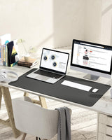 1 x RAW Customer Returns YSAGi Desk Pad, Mouse Pad with Leather and Non-Slip Suede, Multifunctional Office Mouse Pad Laptop Writing Pad, Table Protection Pad for Office Home Office Dark Gray, 90x43cm  - RRP €17.99