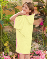 5 x Brand New BesserBay Beach Dress Kids Girls Poncho Towel Bathrobe Swimming Coverup Terry Cloth Yellow Pink 120 - RRP €90.7