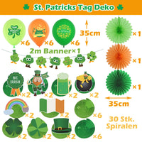 10 x Brand New St. Patricks Day Decoration Door Banner Shamrock Garland Irish Balloons Carnival Door Hanging Banner St. Patrick Decoration Party Accessories - RRP €192.0