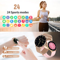 1 x RAW Customer Returns Smartwatch women, fitness wristwatch women, smart watch IP68 waterproof fitness tracker, 1.3 inch touchscreen fitness watch with pedometer, sleep monitor, music control function, sports watch for iOS Android - RRP €47.64