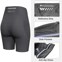 1 x RAW Customer Returns Lo.gas Women s Cycling Pants Padded Cycling Pants Ladies High Waist Stretch Pants with Pocket Grey, S - RRP €24.0