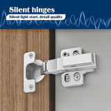 1 x RAW Customer Returns SHUHANG hinges for cabinet doors, kitchen cabinet soft close hinge, corner stop, cabinet hinges with automatic closing, 1 pair 2 pieces  - RRP €11.09