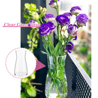 1 x RAW Customer Returns Glass flower vase, clear glass vase, 20CM high glass vase for table decoration, decorative vase for pampas grass, tulips, orchids, roses, dried flowers transparent  - RRP €14.99