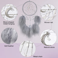 1 x RAW Customer Returns Nice Dream Dream Catcher with LED Light, Handmade Dreamcatcher with Feathers, Maiden Room Bedroom Romantic Decoration, for Wall Hanging Home Decor Ornaments Crafts Grey - RRP €9.99