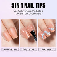 5 x Brand New TOMICCA Capsule Kit American Nails, 8 in 1 False Nail Glue, Top Coat Gel Nail Polish, Mini UV Nail Lamp, 180pcs Full Cover False Nails for DIY Nail Art 15 Sizes - RRP €45.3