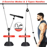 1 x RAW Customer Returns Leogreen LAT System Pulley, Fitness Pulley Cable System 180cm 230cm , Forearm Wrist Roller Trainer Arm Strength Training, for Bicep Curl, Forearm, Triceps, Home Training Equipment - RRP €51.41