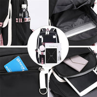 7 x Brand New Kpop School Backpack for Blackpink, Book Backpack Casual Backpack, Black, One Size - RRP €297.57