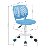 1 x RAW Customer Returns Homy Casa Office Chair Adjustable Swivel Office Chair Fabric Seat Ergonomic Office Chair without Armrest Blue - RRP €47.99