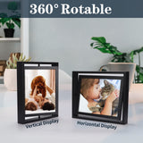 1 x Brand New EXYGLO set of 2 360 rotating picture frames 20 x 25 cm with double glass, white photo frame wooden frame for vertical or horizontal display on the table - RRP €27.89