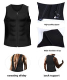 1 x RAW Customer Returns Yokald Men s Sauna Sweat Vest Zipper Suit Neoprene Corset Fitness Shapewear Compression Waist Trainer Top Body Shaper for Workout Black, L  - RRP €22.88