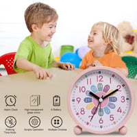 1 x RAW Customer Returns GDWD children s alarm clock, analogue alarm clock without ticking, learning alarm clock, learning clock, alarm clock, children s clock, quartz alarm clock, children s alarm clock with loud alarm, night light,  - RRP €19.04