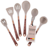 1 x RAW Customer Returns STEINBOCKER Premium kitchen utensils - kitchen helper set made of high-quality silicone - unique design in wood look - dishwasher safe and heat resistant - cooking utensils set - cooking cutlery set - RRP €31.37