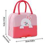 1 x RAW Customer Returns WUWYOUWL Lunch Bag, Cute Insulated Reusable Lunch Cooler Bags, Waterproof Foldable Lunch Bag for Women, Men, Kids and Students Travel Picnic School Pink Rabbit  - RRP €20.4