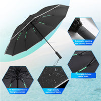 1 x RAW Customer Returns Oziral Umbrella Stormproof Folding Umbrella Weatherproof Automatic Opening 50 99 UV Protection Foldable Golf Size Ventilated Windproof Reinforced Double Layer Umbrella for Men and Women Black  - RRP €19.82