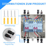 1 x RAW Customer Returns DC surge protector, 1000V 32A DC circuit breaker photovoltaic solar module dc circuit breaker lightning protection grounding DC disconnect switch with solar plug grounding cable, IP65 2 in 2 out  - RRP €94.96