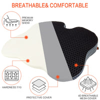 1 x RAW Customer Returns ZHOOGE wedge cushion car seat seat wedge cushion for car, car seat cushion wedge cushion, ergonomic memory foam cushion for car, office chair, bed, wheelchair, black - RRP €37.9