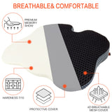 1 x RAW Customer Returns ZHOOGE wedge cushion car seat seat wedge cushion for car, car seat cushion wedge cushion, ergonomic memory foam cushion for car, office chair, bed, wheelchair, black - RRP €38.87