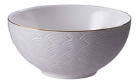 1 x RAW Customer Returns TOKYO design studio Nippon White set of 4 white bowls with gold rim, 15 cm, 7 cm high, approx. 600 ml, Asian porcelain, Japanese design, including gift packaging - RRP €46.54