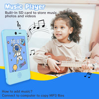 1 x RAW Customer Returns Kesasohe Kids Mobile Phone with SOS and Camera, Gift for Girls Age 3-12, Kids Phone Holder, Music and Video Player - RRP €24.58