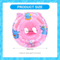 1 x Brand New Baby swimming ring, baby swimming float, 50 cm inflatable baby float with baby safety seat, baby float ring for 6-36 months baby children for summer, swimming, pool pink elephant  - RRP €36.0