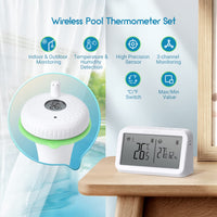 1 x RAW Customer Returns INKBIRD IBS-P02R wireless pool thermometer, floating pool thermometer with indoor temperature and humidity monitor, large screen, IPX7 waterproof, for pool, whirlpool, pond - RRP €49.13