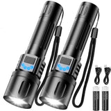 6 x Brand New Banral Flashlight LED Rechargeable, Super Bright Zoomable Flashlight with 5 Light Modes, IPX5 Waterproof Handheld Lamp Long Operating Time for Camping, Hiking, Fishing, Outdoor, Emergency - RRP €96.78