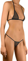 1 x RAW Customer Returns Sohimary 203 ladies mini net string thong bikini XS SM 32 34 36 38 black - RRP €18.7