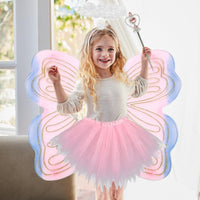 23 x Brand New Butterfly costume girls 4 pieces with tulle skirt wings magic wand and headband suitable for children from 2 to 8 years carnival - RRP €230.69