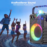 1 x RAW Customer Returns Karaoke machine with 2 microphones Upgrade 2024 Karaoke system with 2 microphones for adults children - Portable Bluetooth party speaker with LED disco ball, supports AUX, USB, TF card, TV - RRP €80.58