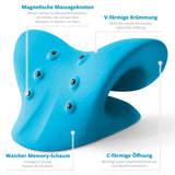 1 x Brand New Anzorhal Neck Massager Neck Shoulder Massage Pillow Cervical Traction Device Pain Relief Head Neck for Neck Pain Headache Magnetic Therapy Blue  - RRP €26.3