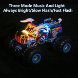 1 x RAW Customer Returns iBlivers Remote Control Car, Remote Control Monster Truck 1 16 Remote Control Monster Truck with Spray Mist Music LED Lights for Children, RC Monster Car Ages 4,5,6,7,8 3-12 Years Old Boy - RRP €39.99