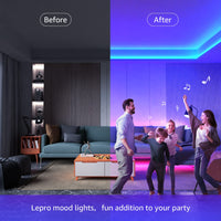 1 x RAW Customer Returns Lepro LED Strip 6M, RGB LED Strip Self-Adhesive 5050 SMD, LED Tape 24VDC, LED Light Strip IP20, LED Strip Light Chain Dimmable with Power Supply Remote Control Controller for Home, Party, Kitchen - RRP €17.99