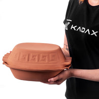 1 x RAW Customer Returns KADAX clay roaster, ceramic pot with lid for microwave and oven, steamer made of natural materials, casserole dish for fat-free cooking, roasting pot oval, 4L  - RRP €34.99