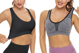 1 x RAW Customer Returns SEGRILA Women s Sports Bra Set Without Underwire Cross Back Yoga Bustier Padded Black, White, Gray XL  - RRP €26.99