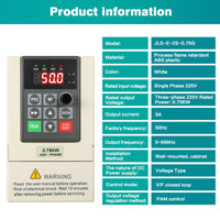 1 x RAW Customer Returns Jadeshay Frequency Converter, 220V 0.75 kW VFD Frequency Converter 1 Phase Input 3 Phase Output Motor Speed Controller CNC Converter - RRP €83.03