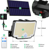 1 x RAW Customer Returns nipify Outdoor LED Solar Spotlights, 2 Pieces 310LED 3 Modes 270 Lighting Outdoor LED Solar Light with Motion Sensor, IP65 Waterproof Solar Lamps with Remote Control for Garden - RRP €29.99