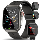 1 x RAW Customer Returns Marsyu Smartwatch Men with ECG Phone Function 1.96 Fitness Watch 24 7 Blood Pressure SpO2 Heart Rate Body Temperature Measurement, 150 Sports Modes IP68 Waterproof Sports Watch for Android iOS, Black - RRP €78.68