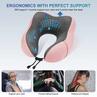 1 x RAW Customer Returns Eono neck pillow, neck pillow memory foam, ergonomically designed travel pillow, neck pillow travel with sleep mask, ear plugs, bag Ideal for travel, plane, office - RRP €17.9