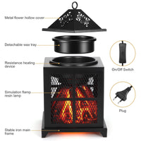 1 x RAW Customer Returns Weskjer fireplace scent lamp for wax with timer, electric scent lamp for scented wax and tarts, candle warmer lamp wax melter for home, office and parties. - RRP €27.94