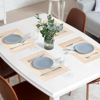 1 x RAW Customer Returns SueH Design Woven Placemats Set of 8 Vinyl Heat Resistant Placemats Anti-fouling and Washable 45 cm x 30 cm, Beige - RRP €20.99