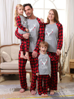 1 x Brand New Amissz Family Christmas Pajamas Set, Christmas Sleepwear for Newborn Baby Dad Mum, Coordinated Long Sleeve and Gray Pants for Dad L - RRP €29.8