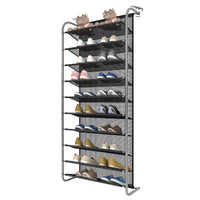 1 x RAW Customer Returns DBREAKS 10-Tier Adjustable Shoe Rack Over the Door, Shoe Organizer, Hanging Shoe Rack, Hanging Shoe Storage, Door Organizer Shelf, Metal Hooks with Stable, Adjustable Thickness - RRP €45.1