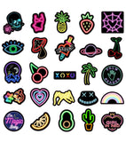 6 x Brand New TAKONE Neon Stickers, 50 Pieces Vinyl Cool Stickers, Waterproof and Reusable Neon Stickers for Helmet, Moped, MTB, Bicycle, Skateboard, Suitcase and Laptop - RRP €122.4