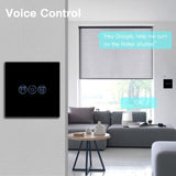 1 x RAW Customer Returns BSEED WiFi Smart Roller Shutter Switch, Remote Control and Timer Function with Smart Life Tuya APP, Works with Alexa Echo and Google Home, WiFi Blind Switch with Touch Panel Black - RRP €22.4