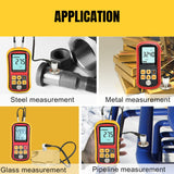 1 x RAW Customer Returns Thickness Meter, GM100 Digital Ultrasonic Thickness Gauge 1.2-300 mm Steel Width, Layer Thickness Gauge Four-Digit LCD Display, 0.01 mm Resolution, Coating Thickness Gauge - RRP €104.73